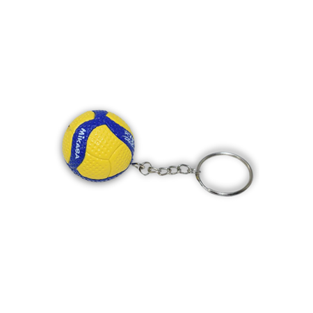 Sarı Lacivert Dokulu  Volleyball Topu Figürlü Anahtarlık Çanta Süsü