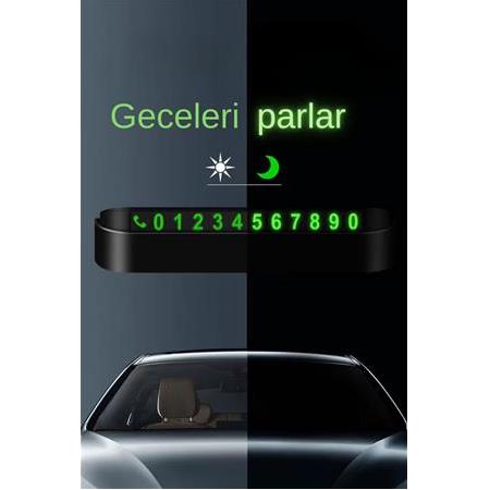 Binek Araçlar Fosforlu Geçici Park Kartı Aç Kapa Numaratör Siyah
