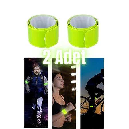 Yansıtıcı 2 Adet Şerit Reflektör Bilezik Bileklik Kolay Takılan Bantsız Cırtcırt