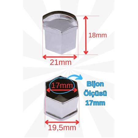 17mm Bijon Kapağı 20 Adet ve Sökme Takma Aparatı Seti