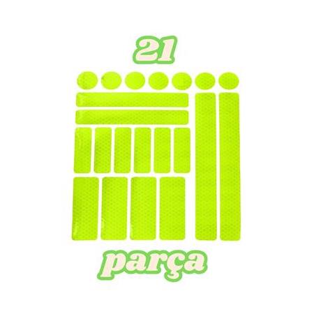 21 Parça Yüksek Performans Yansıtıcı Sticker Seti Motorlu Motorsuz Tüm Araçlar İçin