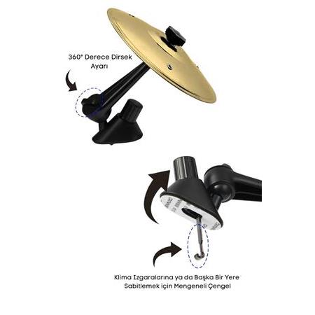 Araç İçi Mini Davul Zili Pirinç Rengi