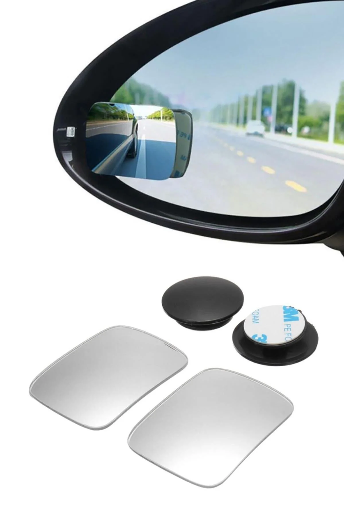 Kör Nokta Aynası Gerçek Cam Dikdörtgen 62x45 mm - 360° Ayarlanabilir Park Aynası - Görsel 6