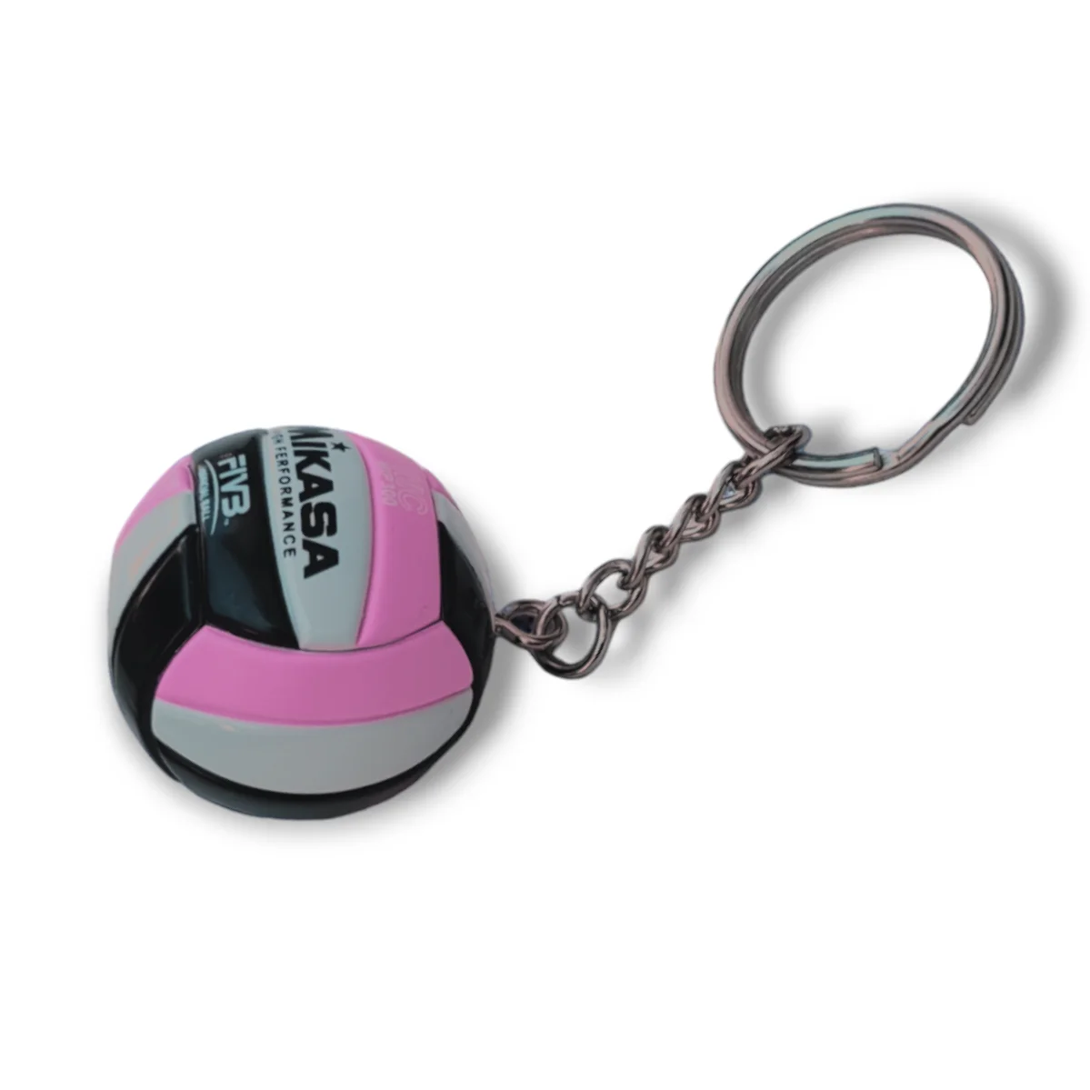 Voleybol Topu Anahtarlık 38 mm Pembe Siyah - Mini Voleybol Çanta Süsü