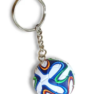 Futbol Topu Anahtarlık Renkli Dalga Desenli - Mini Top Çanta Süsü