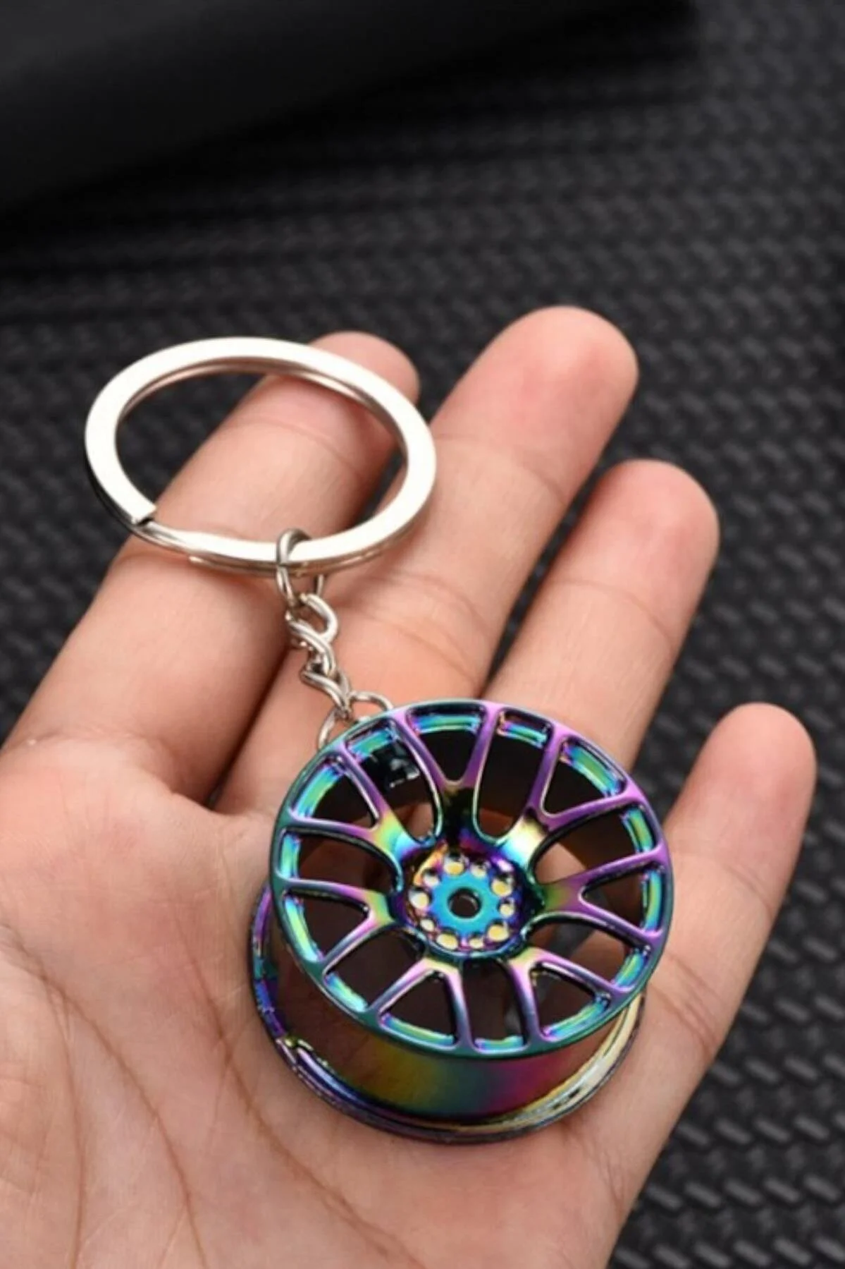 Jant Figürlü Anahtarlık Metal Neo Chrome Meneviş Renk - Oto Jant Anahtarlığı - Görsel 5