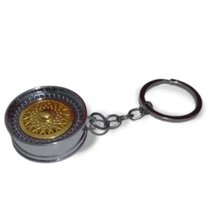 Jant Anahtarlık Metal Lowrider Sarı Göbek 34 mm - Oto Jant Figürlü Anahtarlık