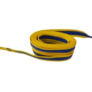 Renkli Ayakkabı Bağcığı Sarı Lacivert Çizgili 120 cm - Takım Renkleri Spor Bağcık Çift