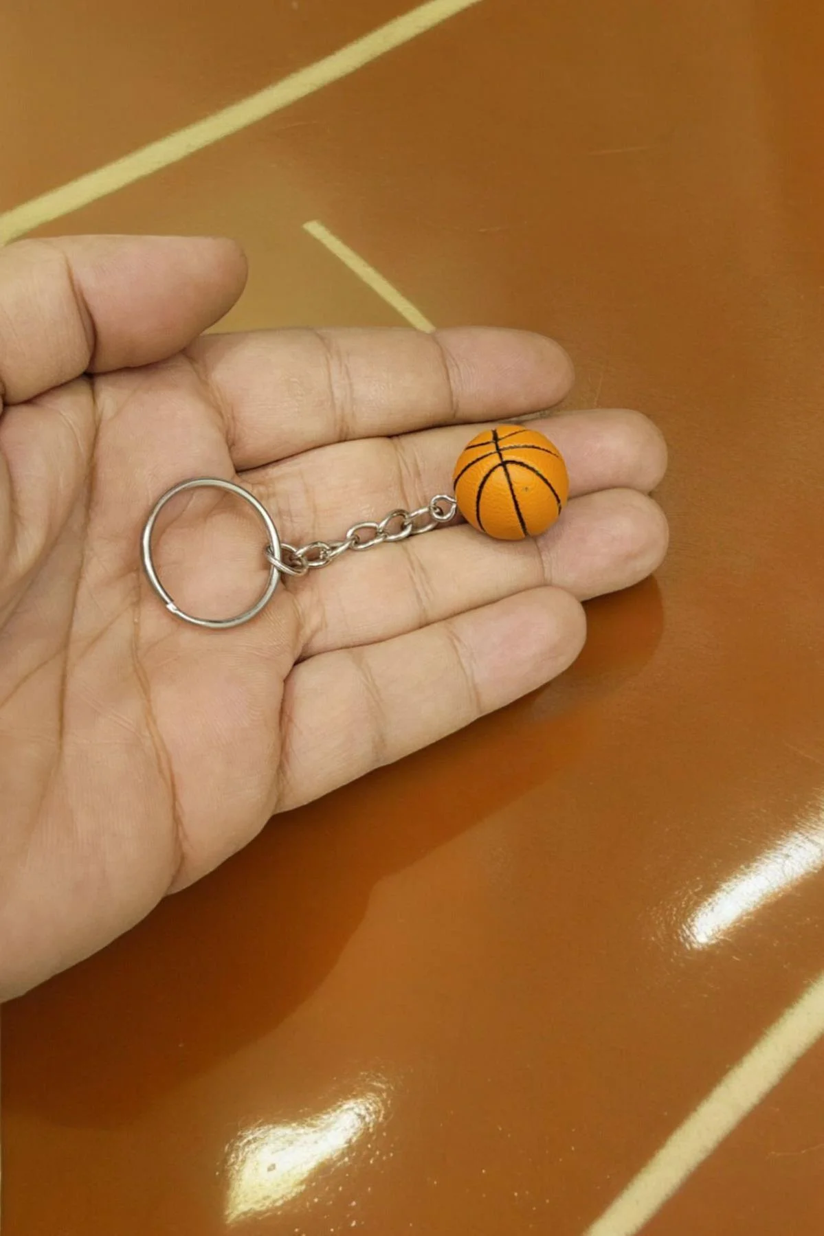 Basketbol Topu Anahtarlık Mini 20 mm Turuncu - Çanta Süsü - Görsel 2