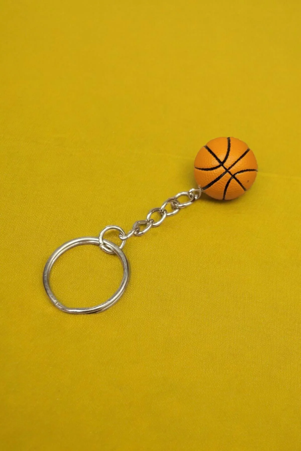 Basketbol Topu Anahtarlık Mini 20 mm Turuncu - Çanta Süsü - Görsel 3