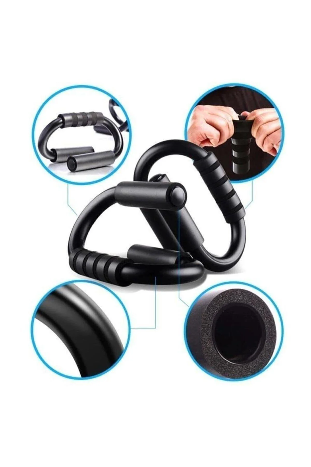 Şınav Barı Çelik 2 Adet - Kaymaz Ergonomik Push Up Bar - Görsel 3