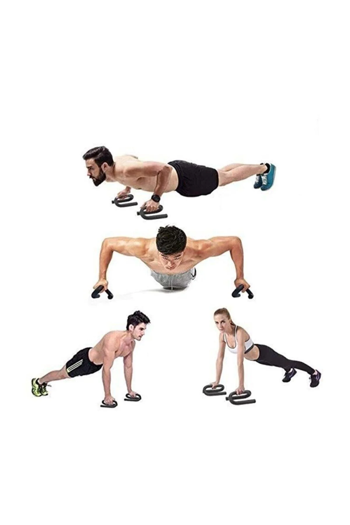 Şınav Barı Çelik 2 Adet - Kaymaz Ergonomik Push Up Bar - Görsel 6