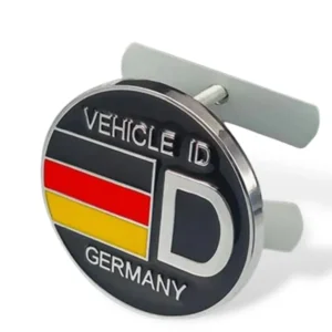 Panjur Arması Almanya Bayraklı Vehicle ID D - Metal Emaye Araç Panjur Süsü 60 mm