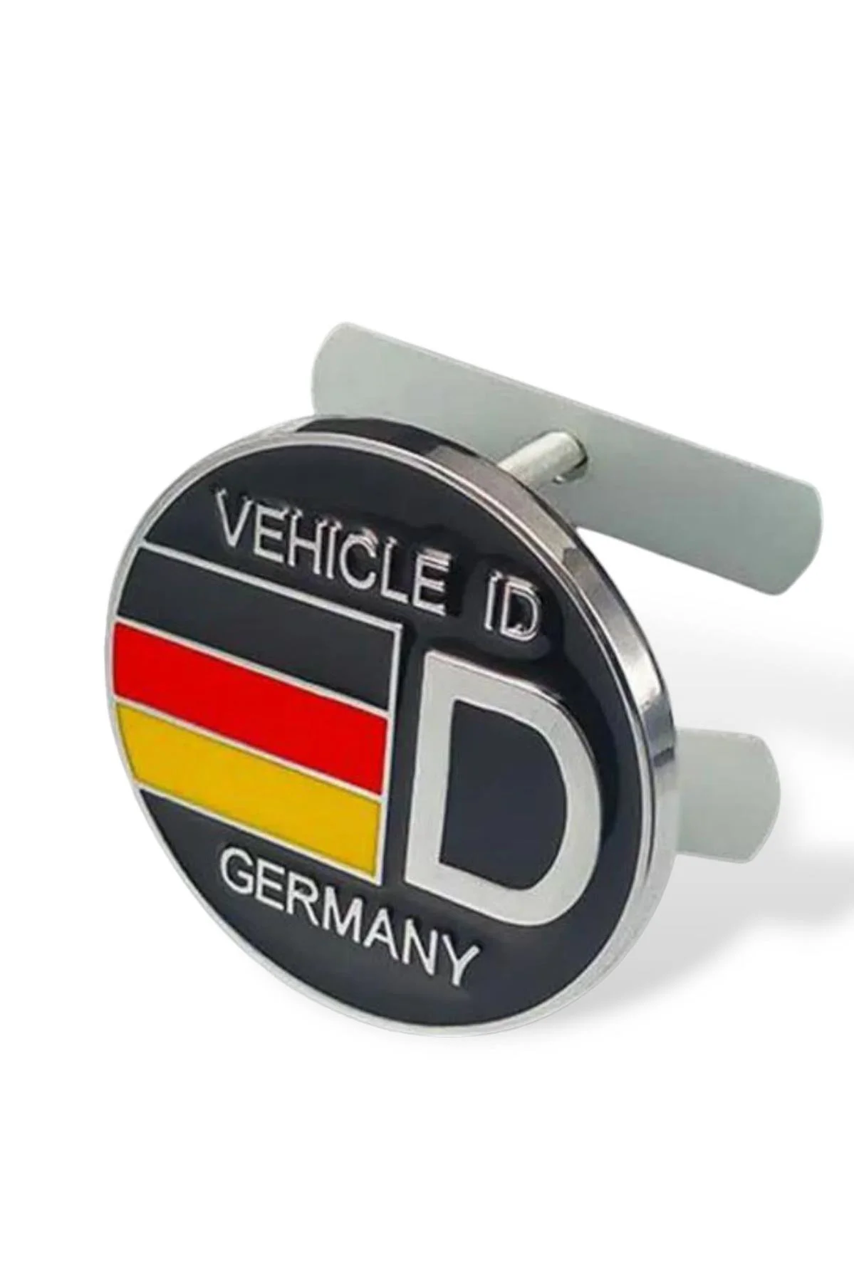 Panjur Arması Almanya Bayraklı Vehicle ID D - Metal Emaye Araç Panjur Süsü 60 mm