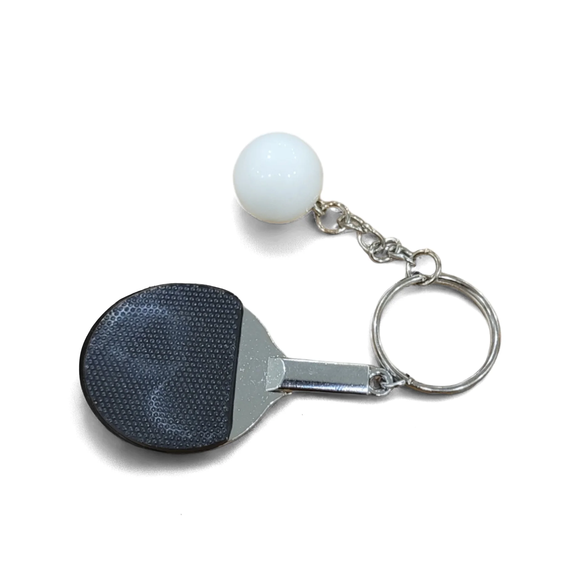 Masa Tenisi Raket Anahtarlık Metal Toplu - Pinpon Figürlü Çanta Süsü