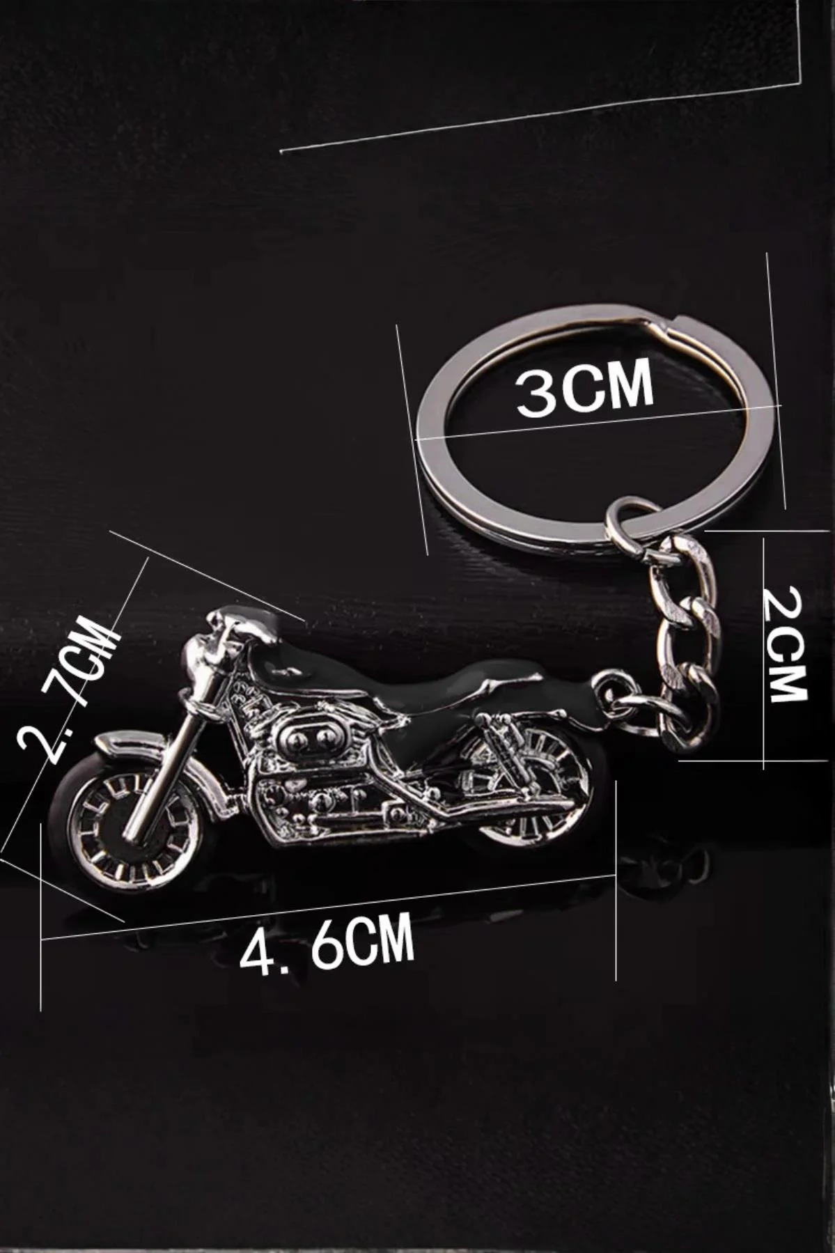 Motosiklet Anahtarlık Çinko Alaşım Metal 4,5 cm - Motor Figürlü Anahtarlık - Görsel 3