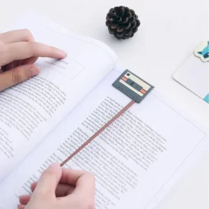 Kitap Ayracı Kaset Figürlü Kurdeleli - Retro Kaset Temalı Ayraç