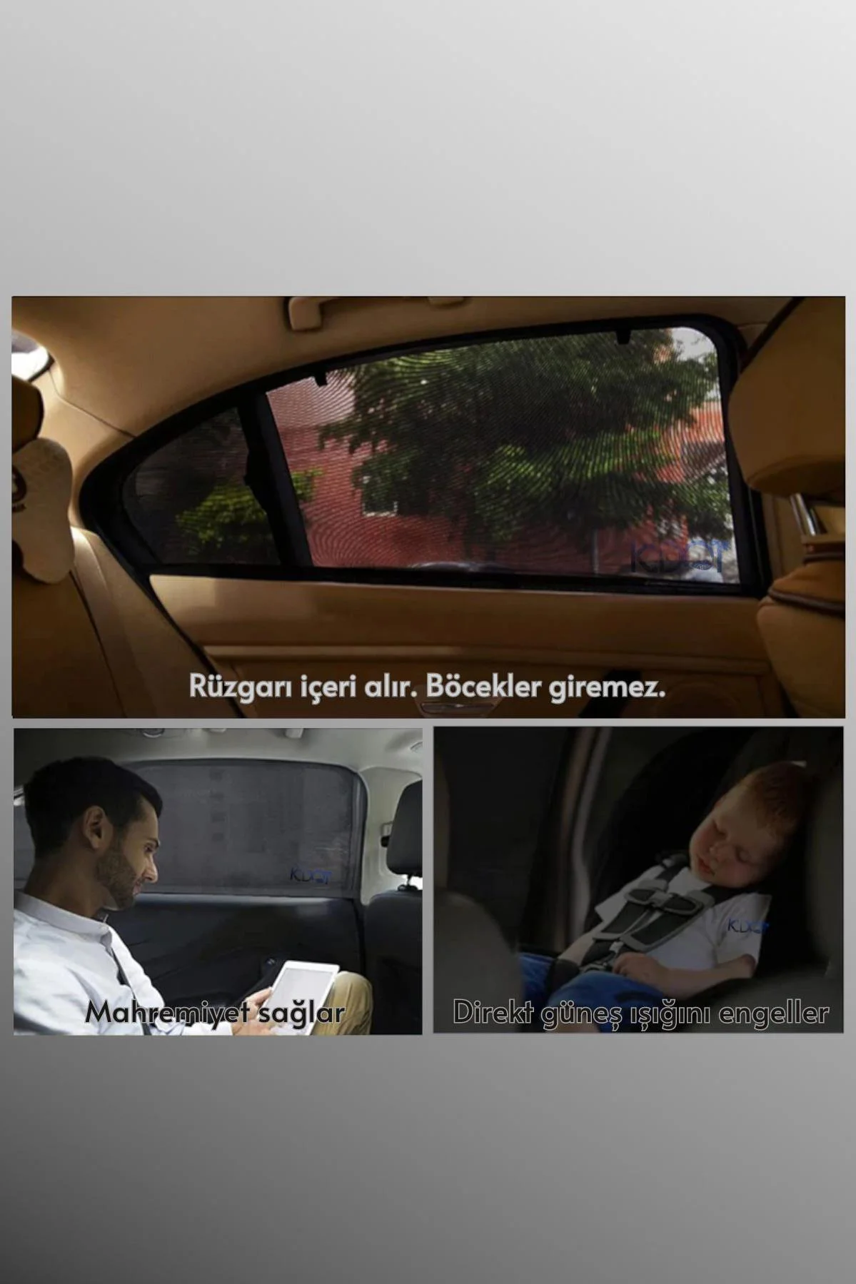 Oto Güneşlik Elastik Yan Cam 2 Adet - Her Araca Uyumlu Altıgen Dokulu Perde - Görsel 2