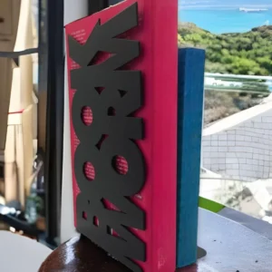 Kitap Tutucu Metal Fırın Boyalı 20 cm - WORK Yazılı Dekoratif Kitap Desteği